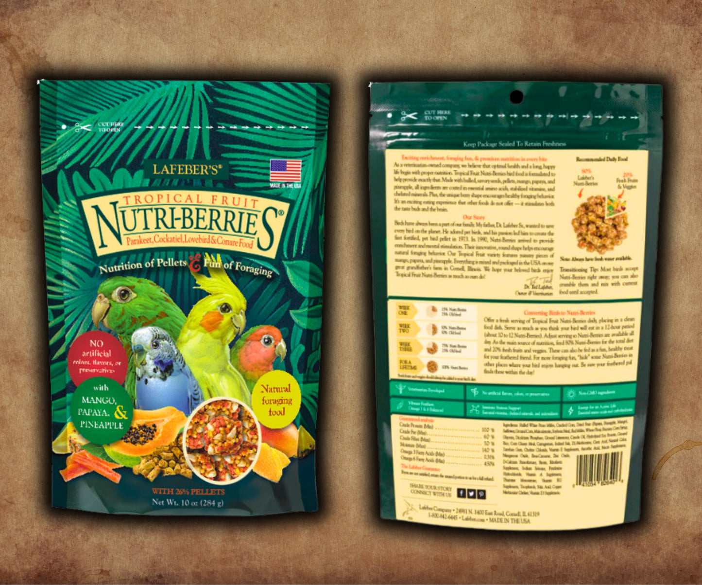 Lafeber Tropical Fruit Nutri-Berries Cockatiel/Parakeet Food 10 Oz