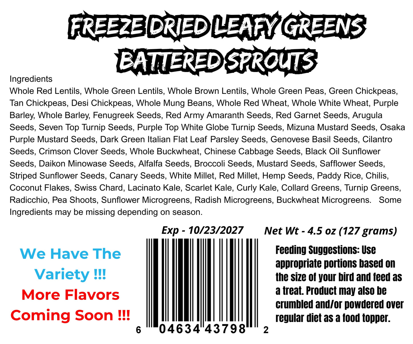 Freeze Dried Sprouts - Leafy Greens Battered