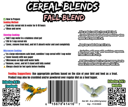 Parrot Cereal Blend - Fall Blend