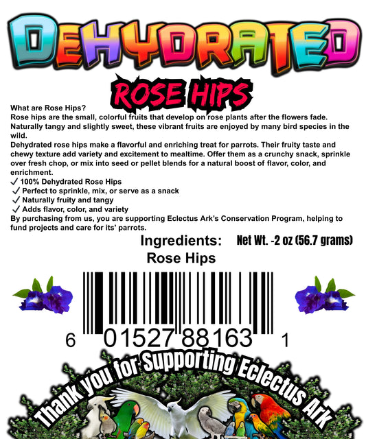 Dehydrated Rose Hips - Feed Dry / Parrot Tea