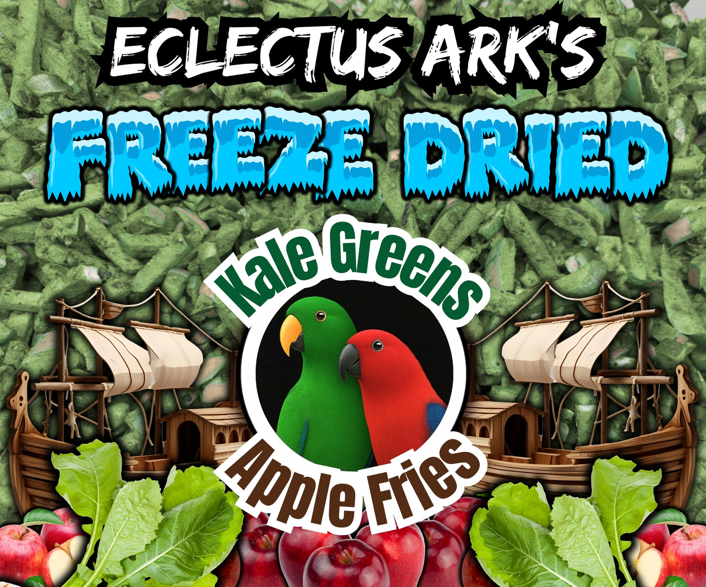Freeze Dried Siberian Kale Apple Fries