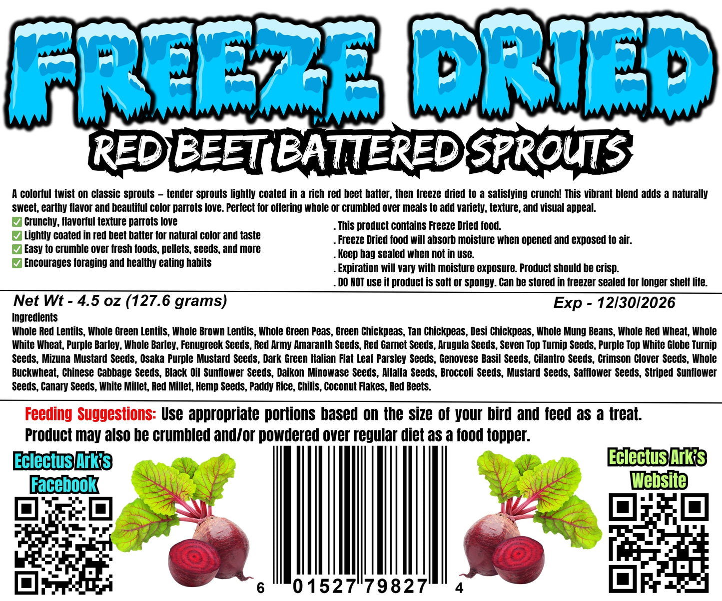 Freeze Dried Sprouts - Red Beet Battered