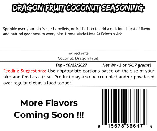 Freeze Dried Dragon Fruit/Coconut Seasoning