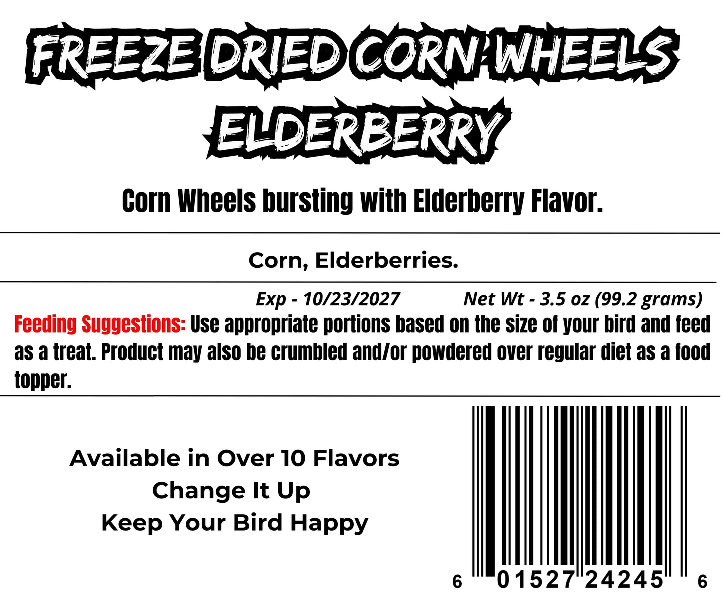 Freeze Dried Battered Corn Wheels - Elderberry
