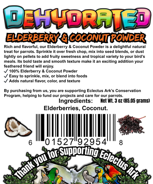 Eclectus Ark's Seasoning Cabinet - Elderberry & Coconut