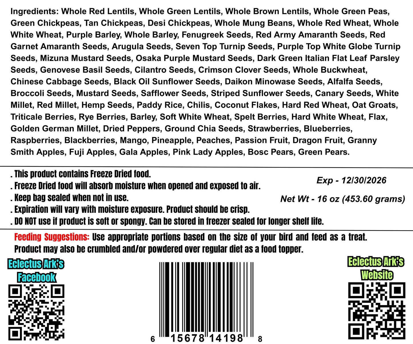 Freeze Dried Berry & Fruit Seed Mix