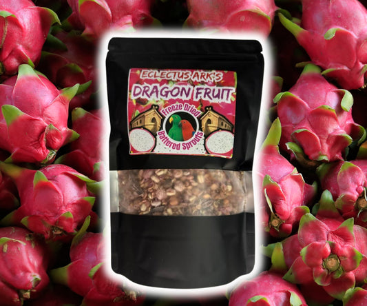 Freeze-Dried Dragon Fruit & Blueberry Battered Sprouts – Natural Parrot & Hookbill Treats, Budgie, Conure, Parakeet Friendly, 9 oz
