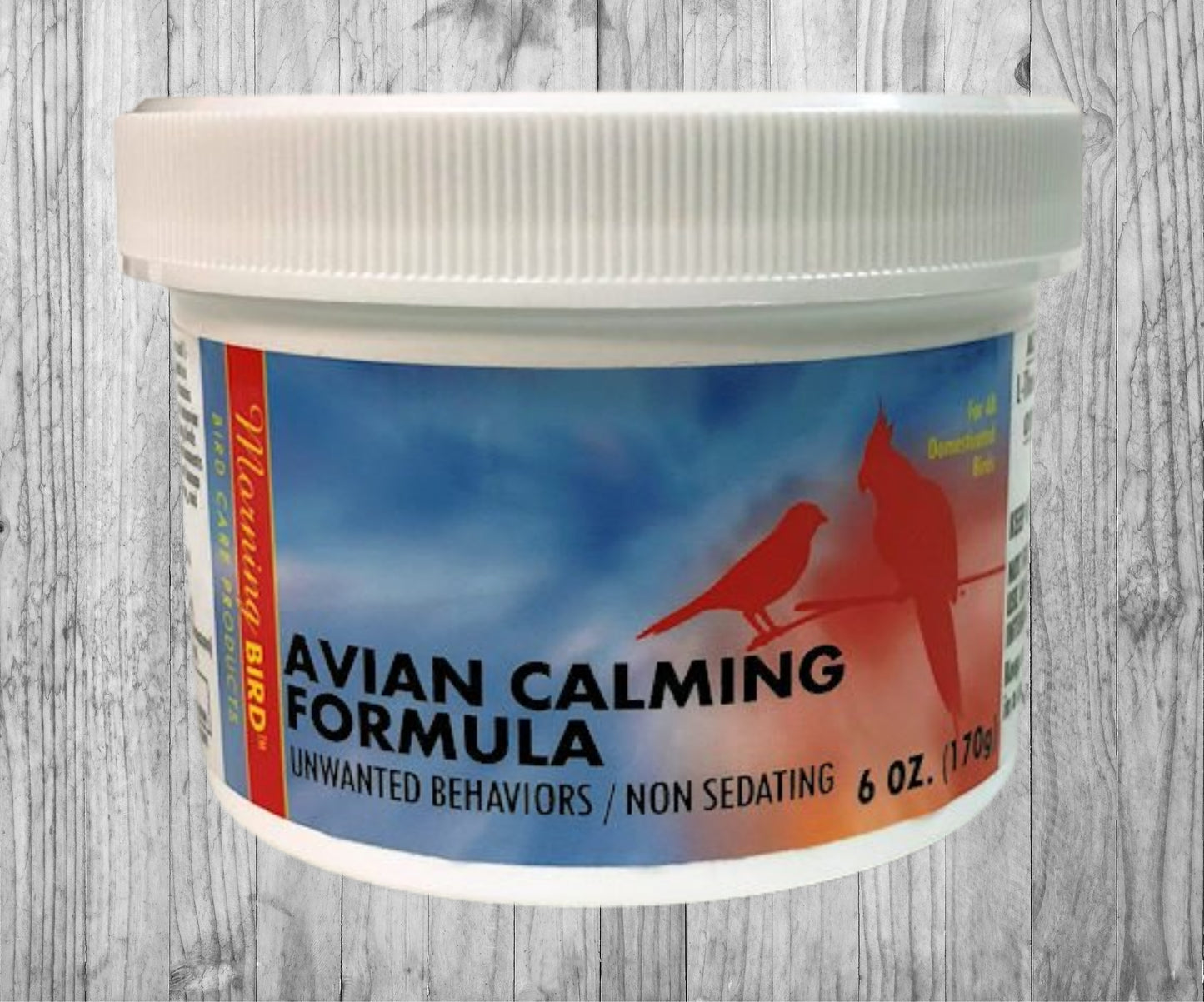 Morning Bird Mood Food Avian Calming Formula – powder supplement with L-Theanine and B-Vitamins to reduce stress and feather picking in birds