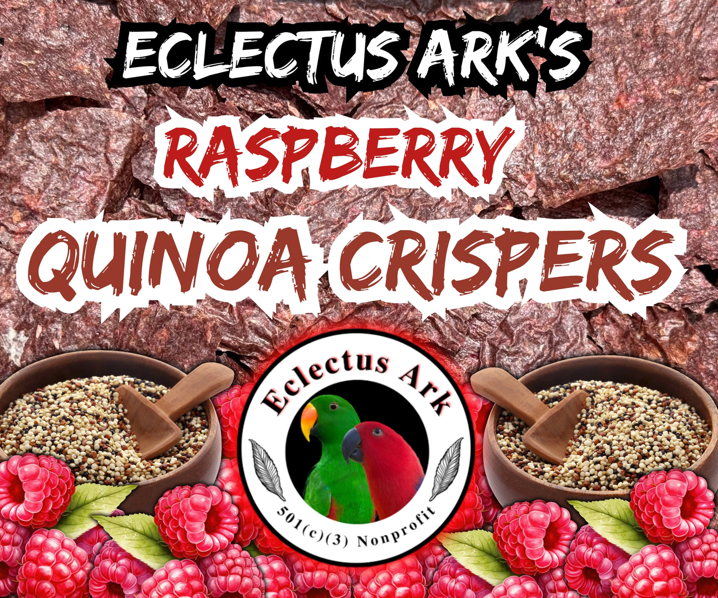 Dehydrated Quinoa Crispers - Raspberry