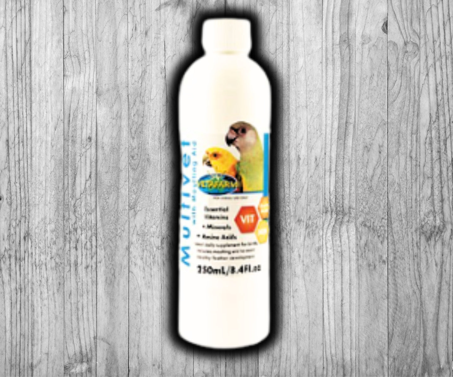 Vetafarm Multivet with Moulting Aid Liquid Vitamin bottle for birds 250 ML