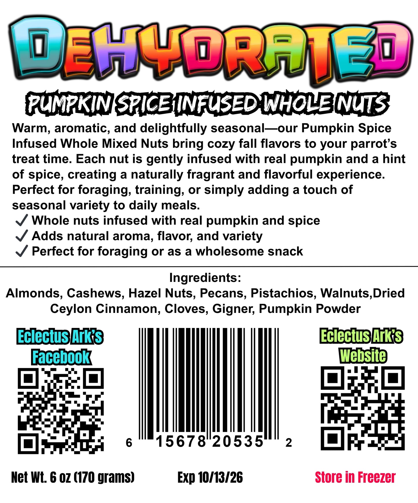 Pumpkin Spice Infused Whole Mixed Nuts