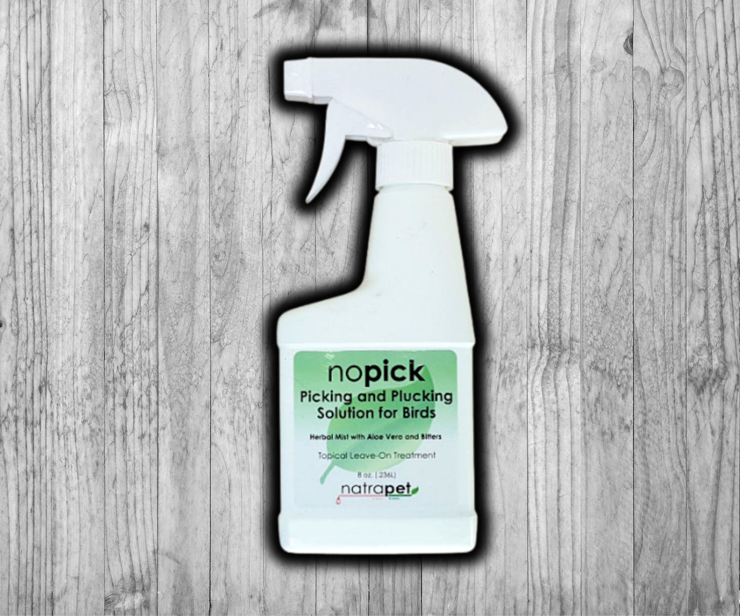 Natrapet No Pick Spray 8 oz – herbal feather picking spray with Aloe Vera to reduce plucking and improve feather health