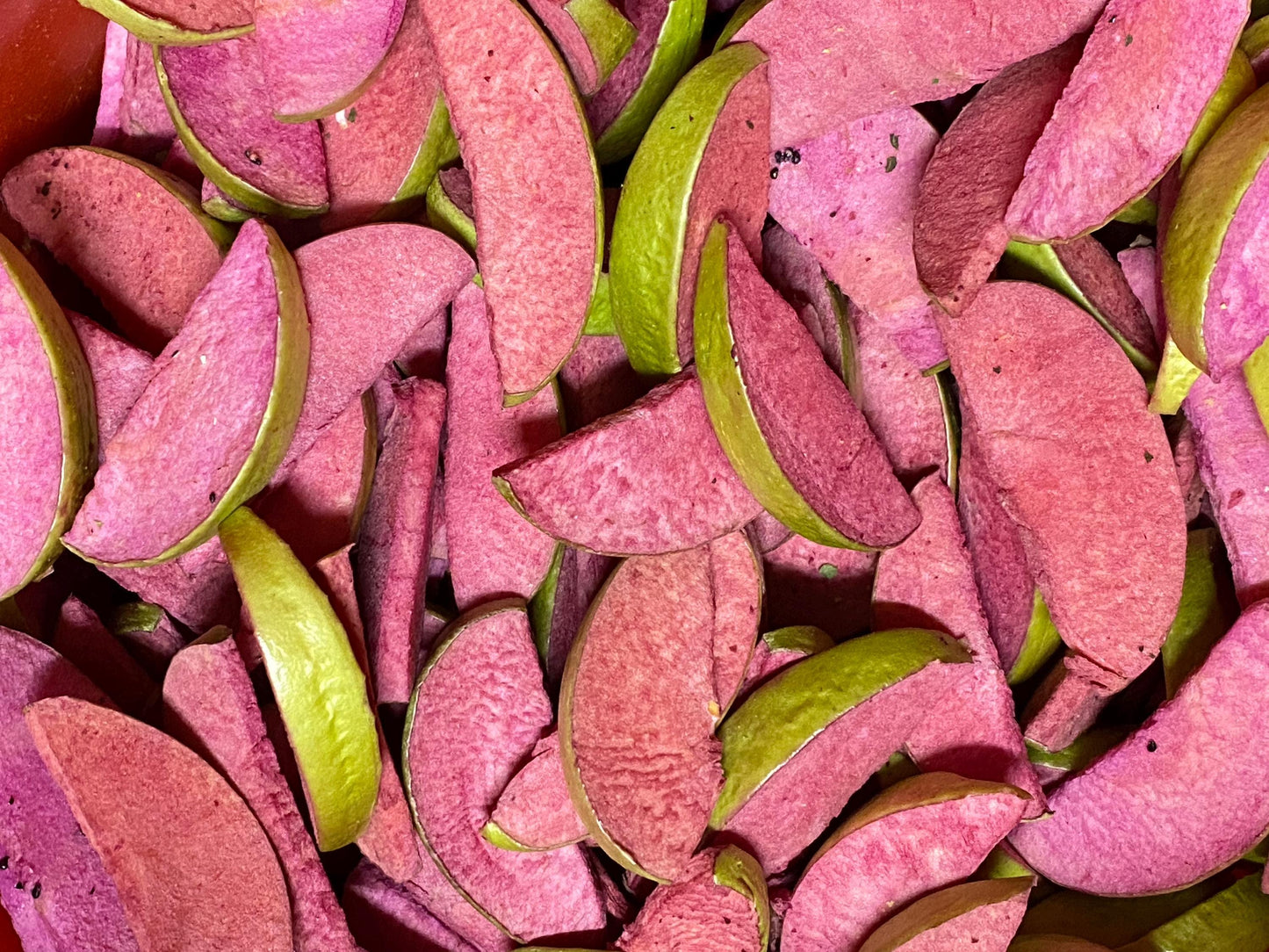 Freeze Dried Beet Battered Apple Wedges 2 oz