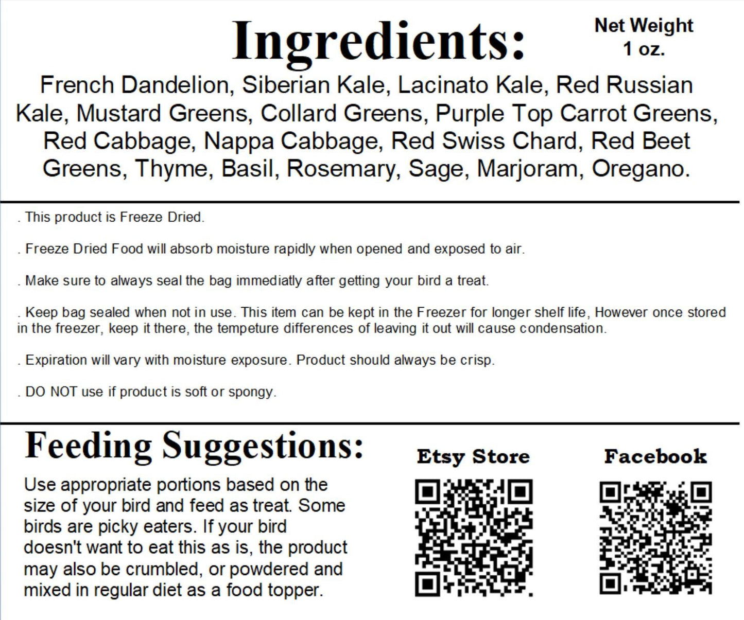 Freeze Dried Italian Spiced Super Greens 1 oz