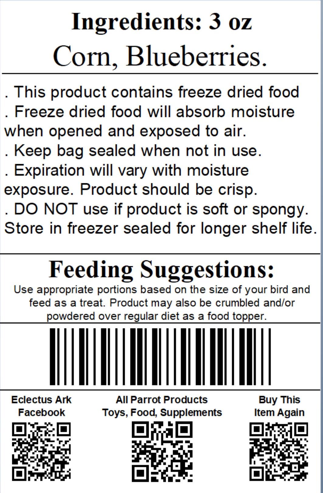 Freeze Dried Blueberry Corn Wheels