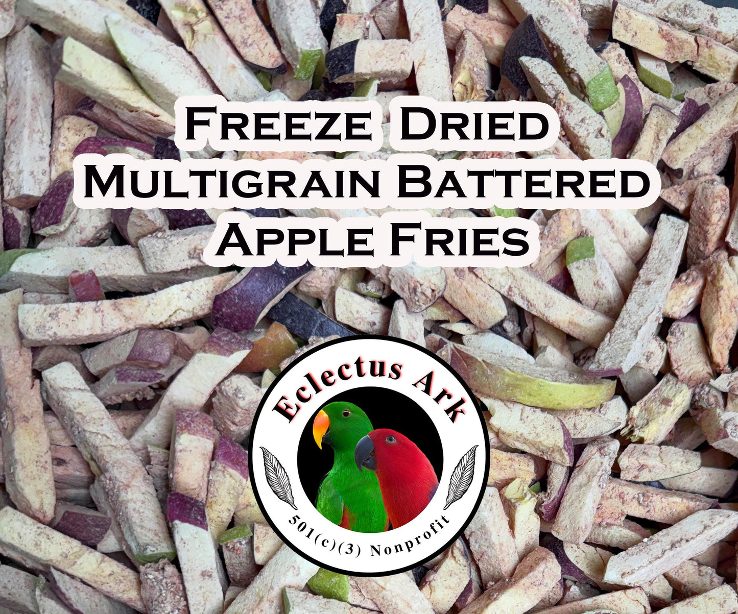 Picture of package label Freeze Dried Multigrain Battered Apple Fries