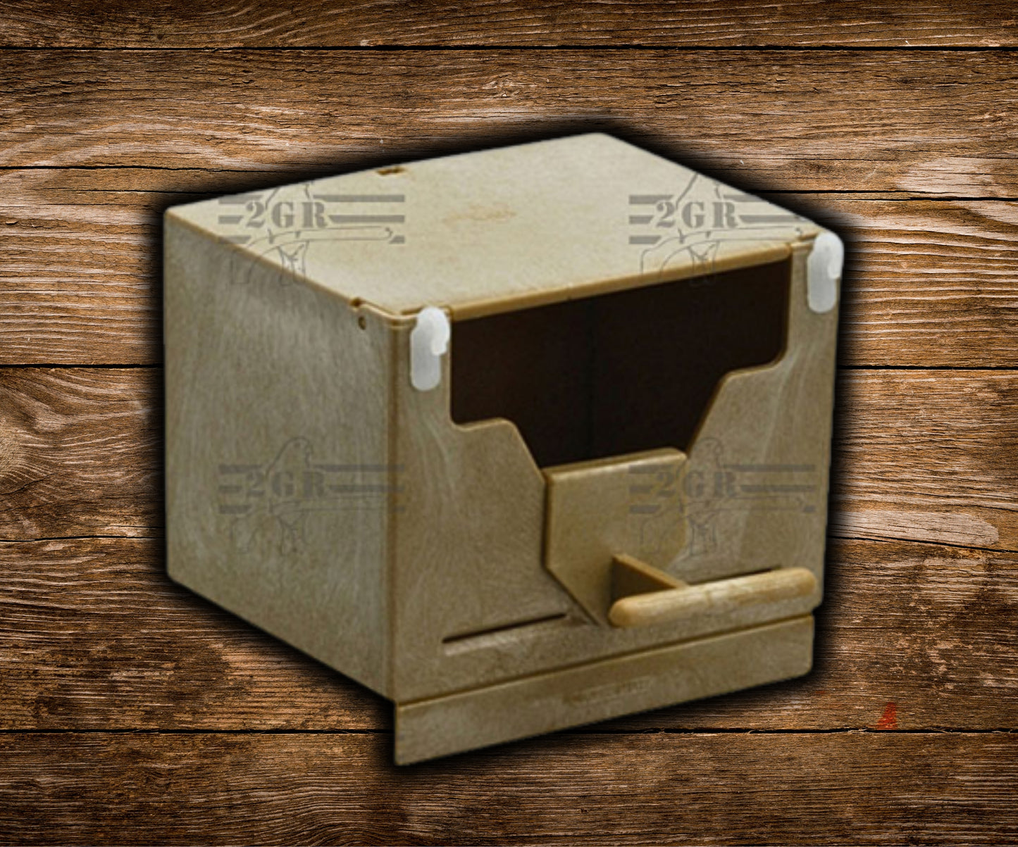 2-GR Brown Plastic Finch Nestbox