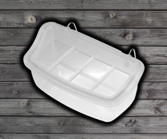 Bird Seed Trough w/Separator 4 Inch Clear