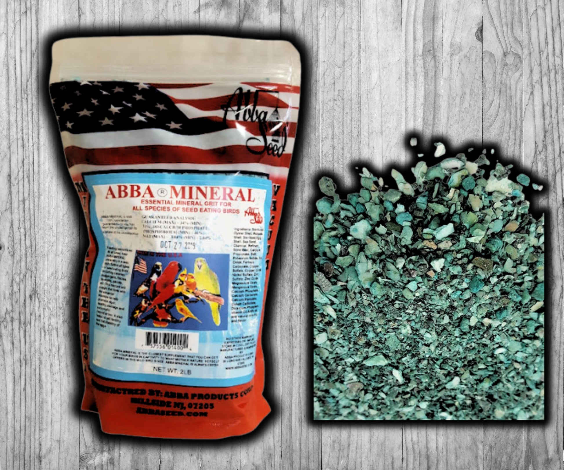 Abba Bird Mineral Grit 2 lb – Mineral supplement with shells and trace elements for birds
