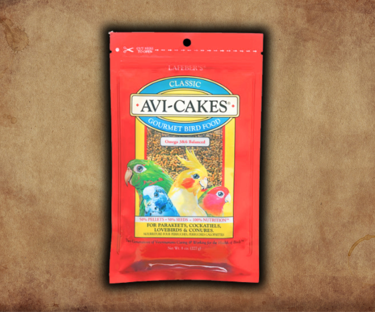 Lafeber Avi-Cakes Parakeet, Cockatiels, Lovebird and Conure 8 Oz