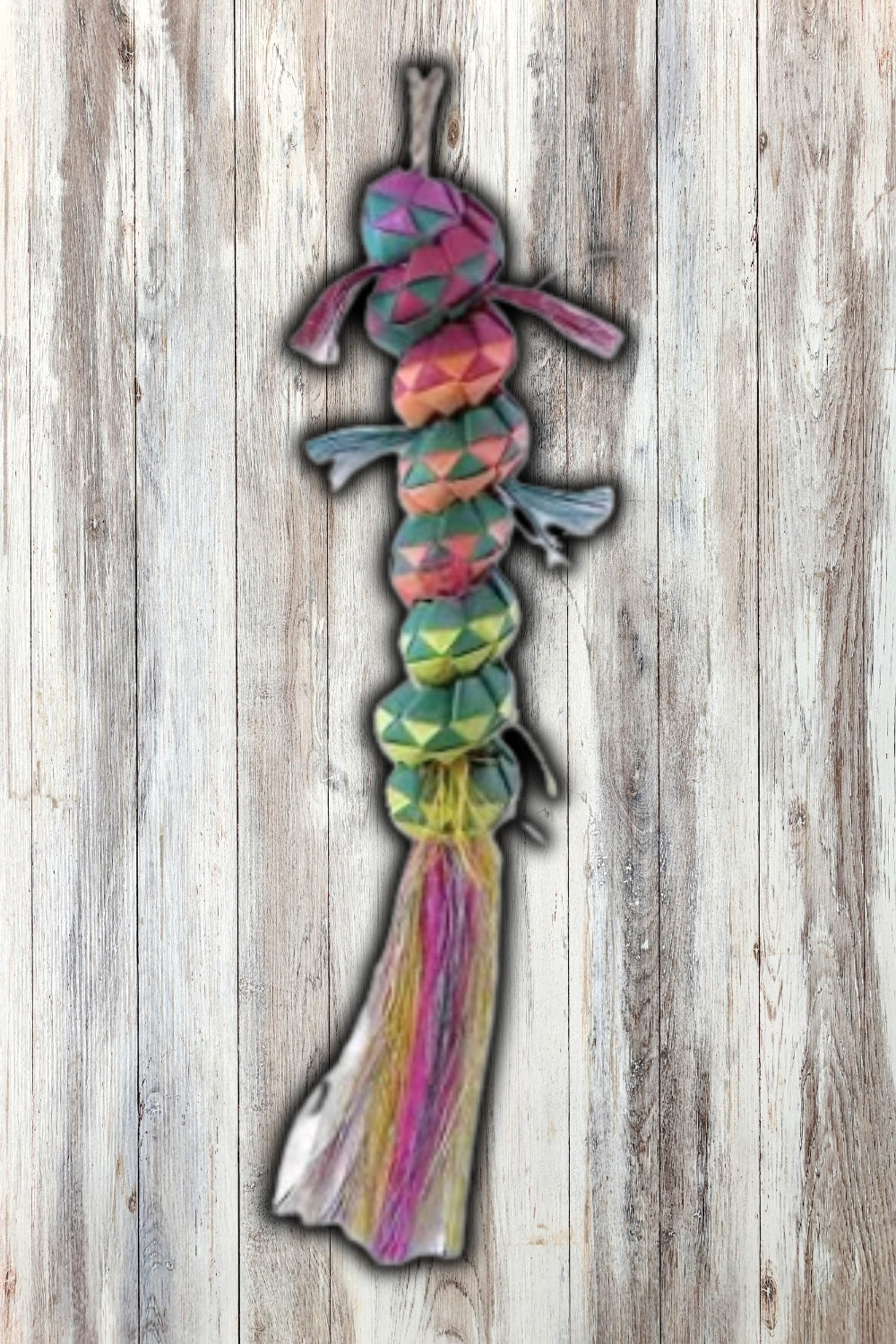 Large Aglet Heaven Parrot Toy - 14x4 Inch Shreddable Bird Toy For African Grey, Eclectus, Quaker