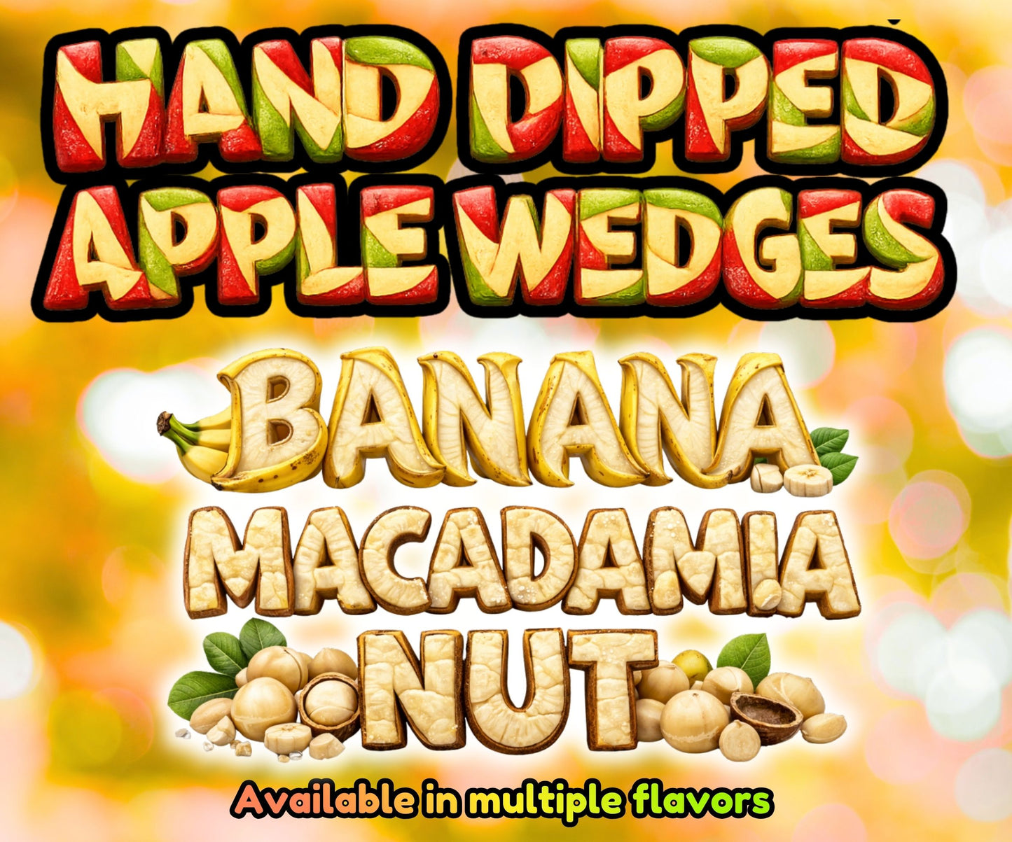 Freeze Dried Hand Dipped Apple Wedges - Pick Your Flavor(s)