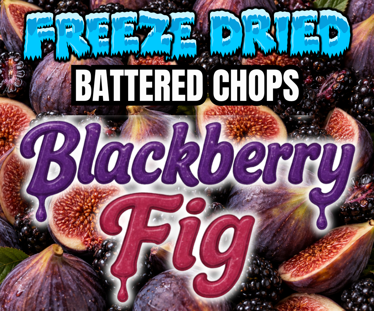 Blackberry Fig Burst of Flavor Freeze-Dried Chop made with all-natural fruits and vegetables including carrots, broccoli, kale, apples, bananas, blackberries, and Condria figs for Eclectus, macaws, cockatoos, conures, African Greys, Amazons, cockatiels, parakeets, lovebirds, budgies, and all parrot species.
