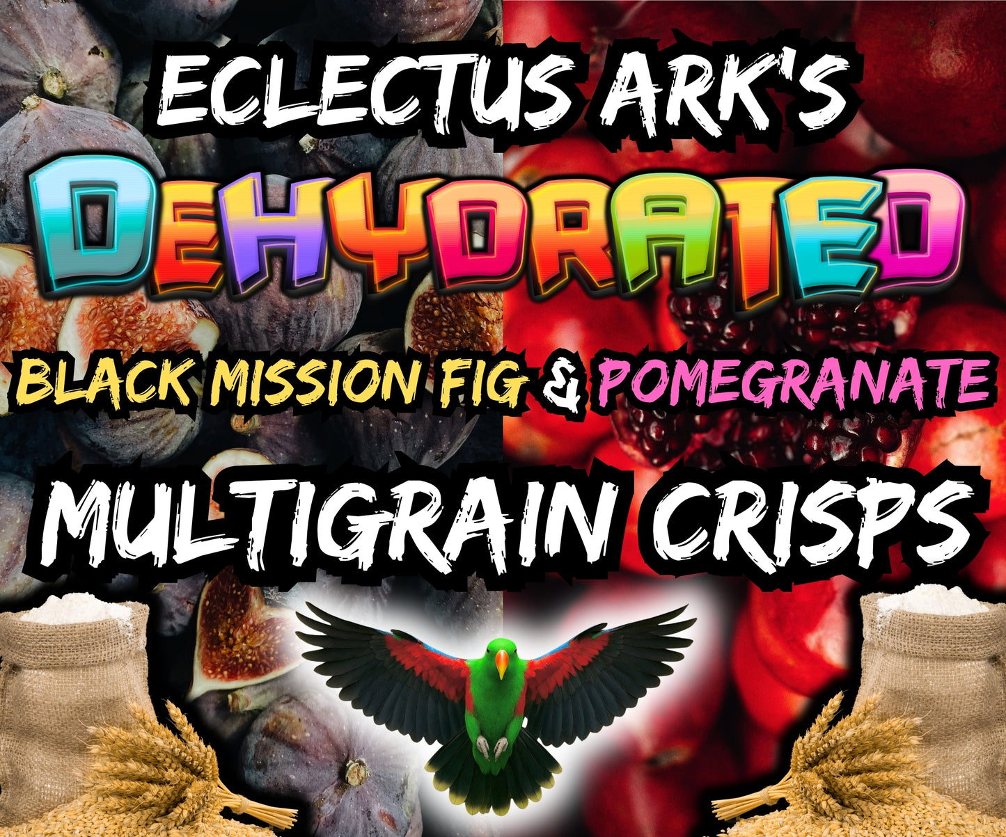 Dehydrated Black Mission Fig & Pomegranate Multigrain Crisps