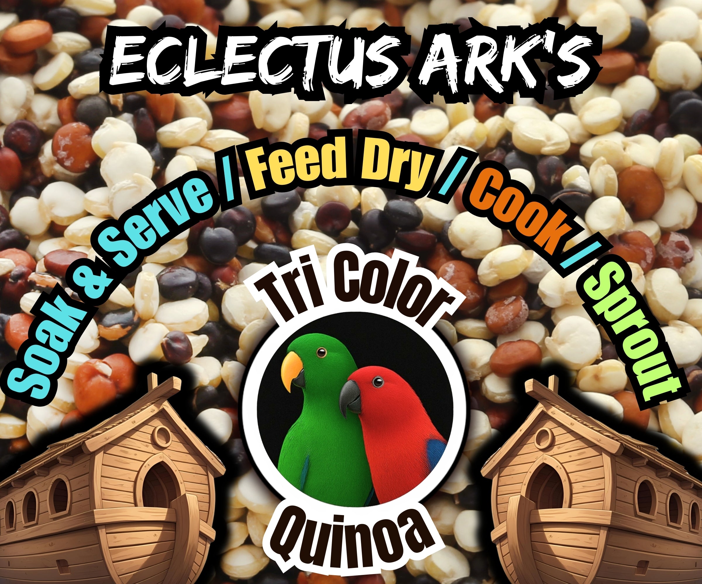 Tri Colorblends Soak & Serve/Dry Blends - Tri Color Quinoa | Eclectus Ark's Treats ...