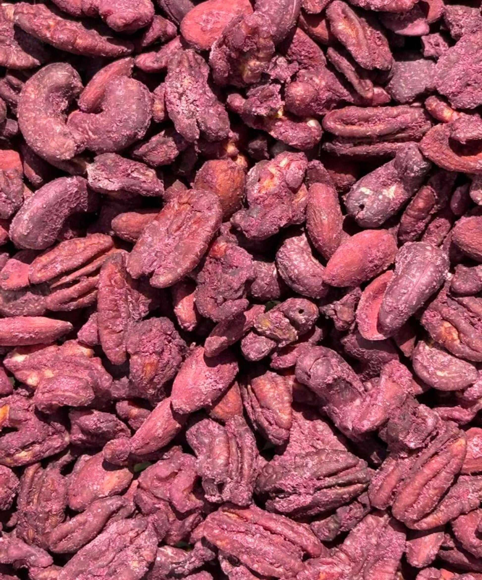 Close up of Elderberry Coconut Infused Whole Mixed Nuts