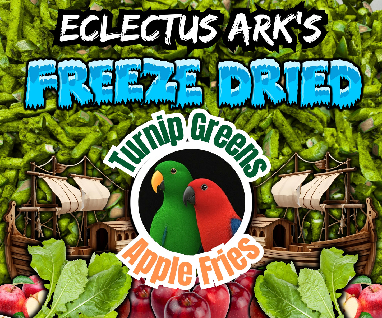 Freeze Dried Turnip Greens Apple Fries