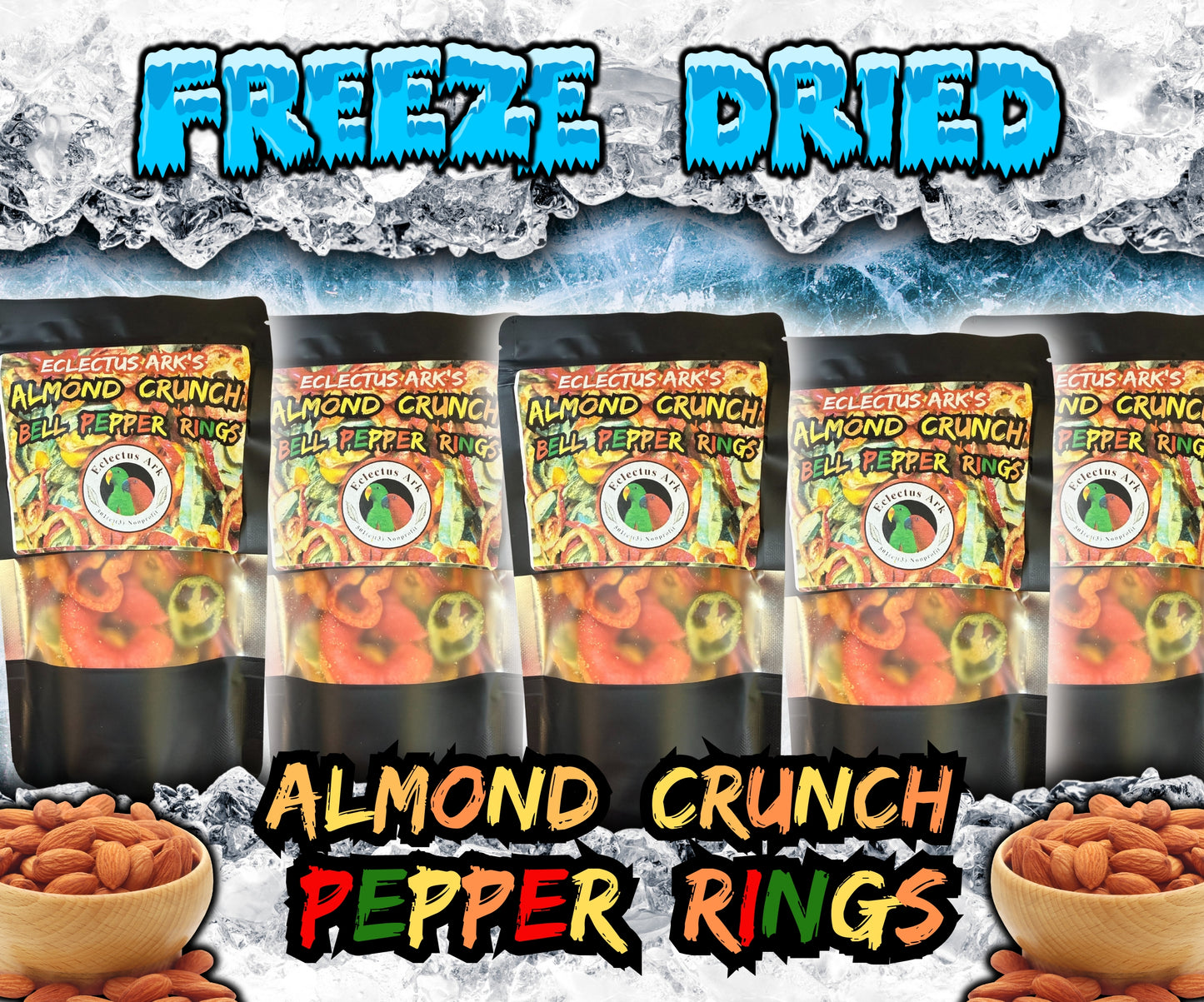 Freeze Dried Almond Crunch  Mini Pepper Slices