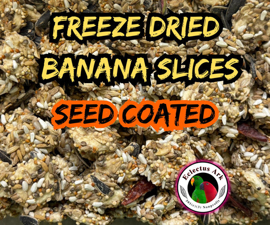 Picture of package label Freeze Dried Banana Slices - Seed Coated
