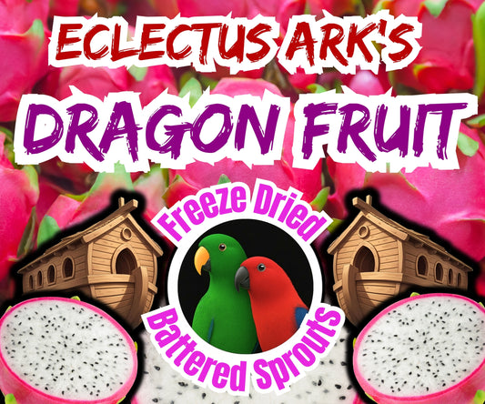 Freeze-Dried Dragon Fruit & Blueberry Battered Sprouts – Natural Parrot & Hookbill Treats, Budgie, Conure, Parakeet Friendly, 9 oz