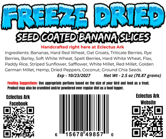 Freeze Dried Seed Coated Banana Slices