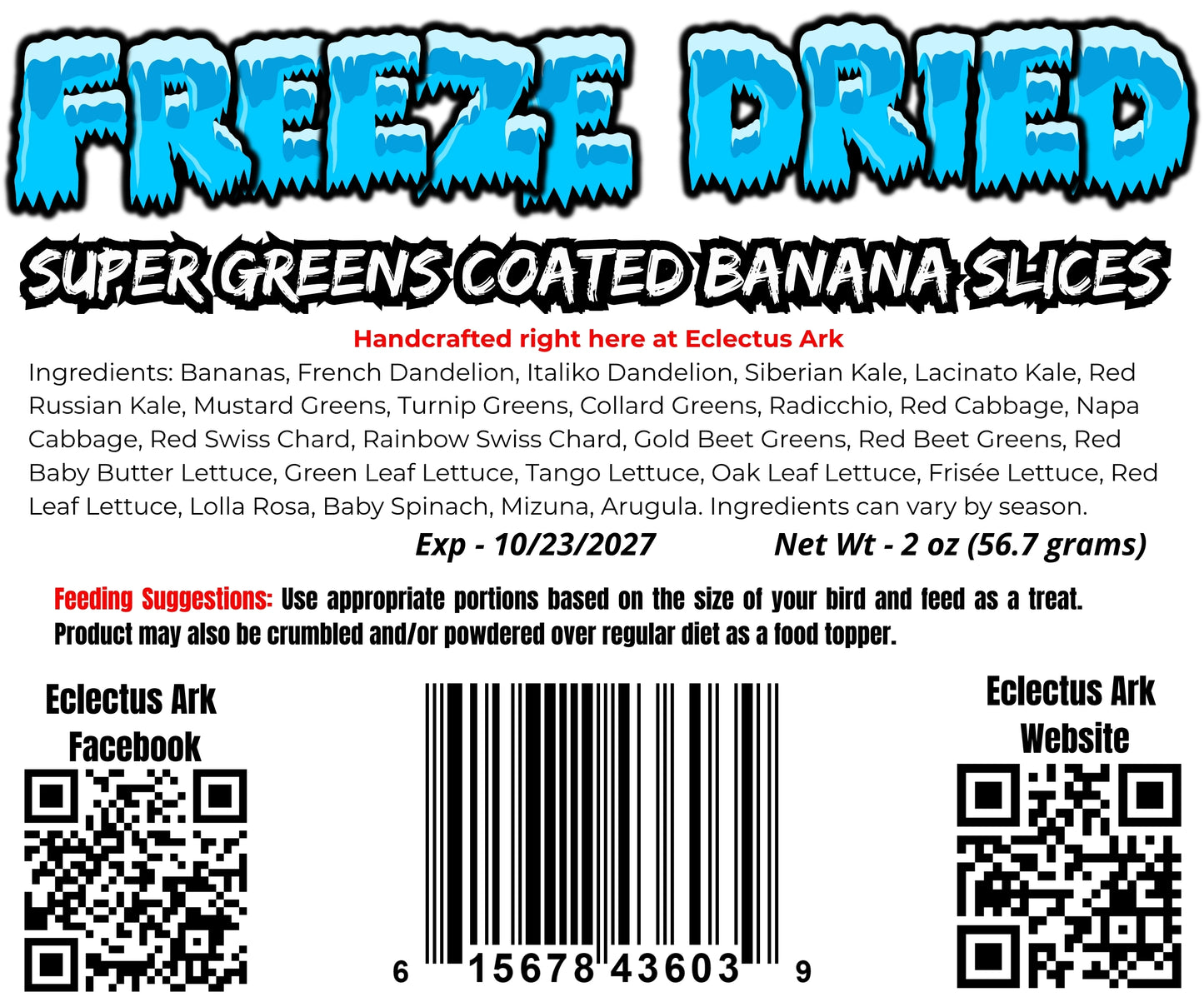 Freeze Dried Super Green Coated Banana Slices