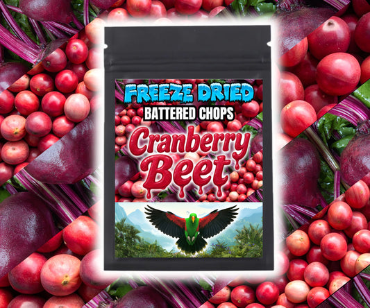 Burst of Flavor Freeze-Dried Chop Cranberry Beet Parrot Treat – Eclectus Ark Product Photo