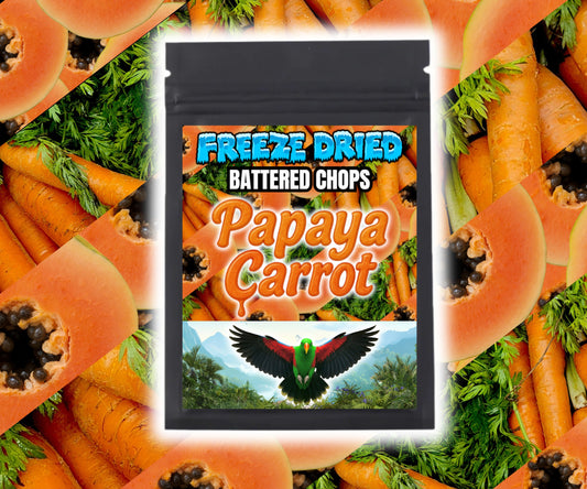 Burst of Flavor Freeze-Dried Chop Papaya Carrot Parrot Treat – Eclectus Ark Product Photo