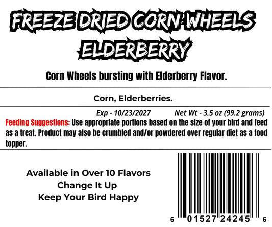 Freeze Dried Battered Corn Wheels - Elderberry