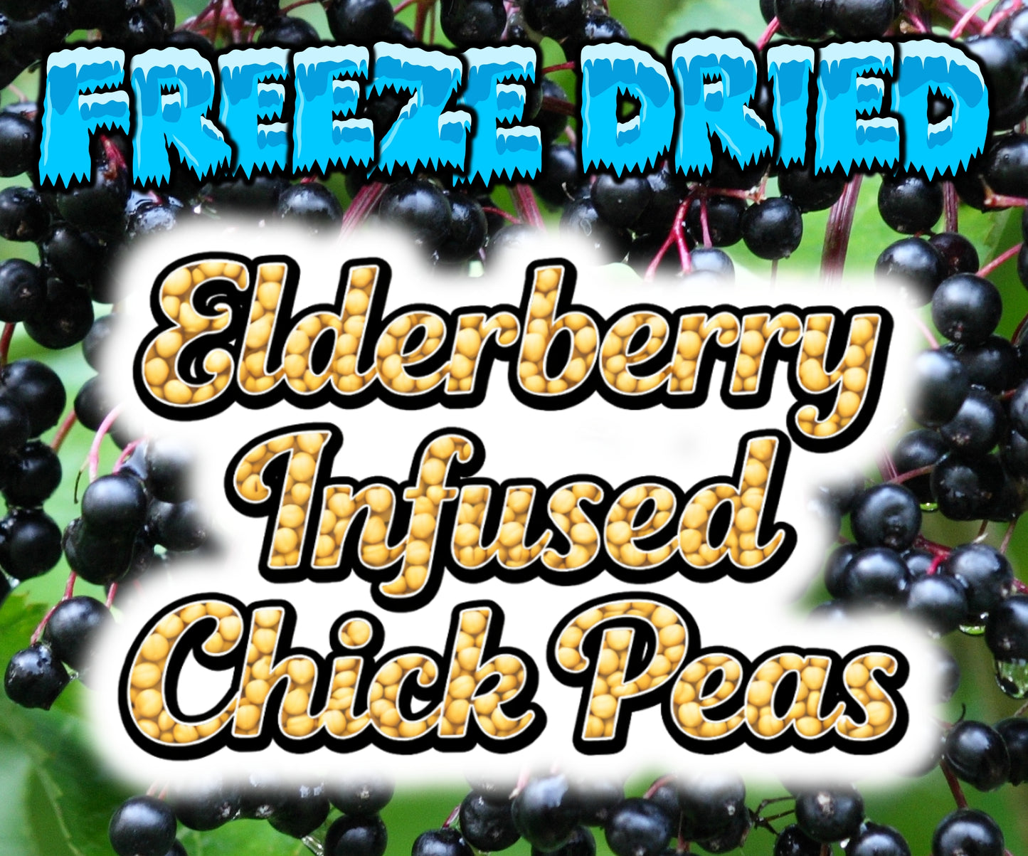 Freeze dried elderberry  infused chick peas parrot treat