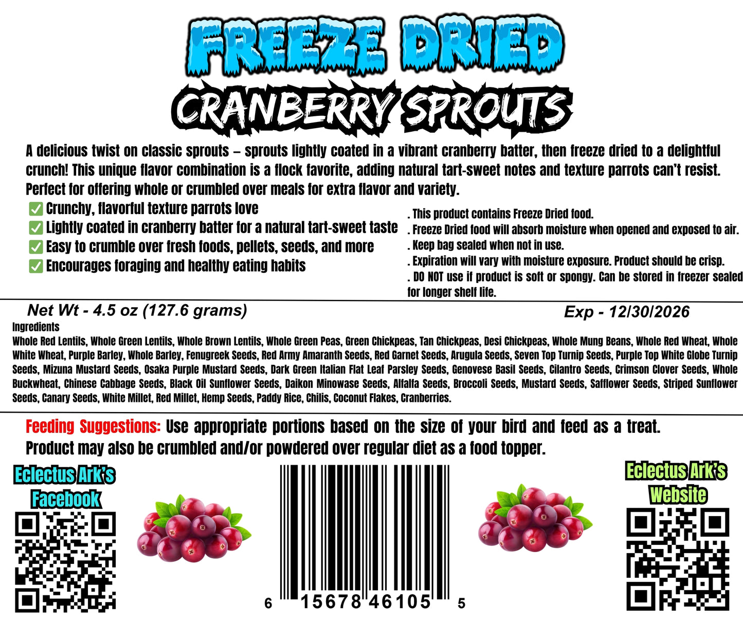 Freeze Dried Sprouts - Cranberry Battered