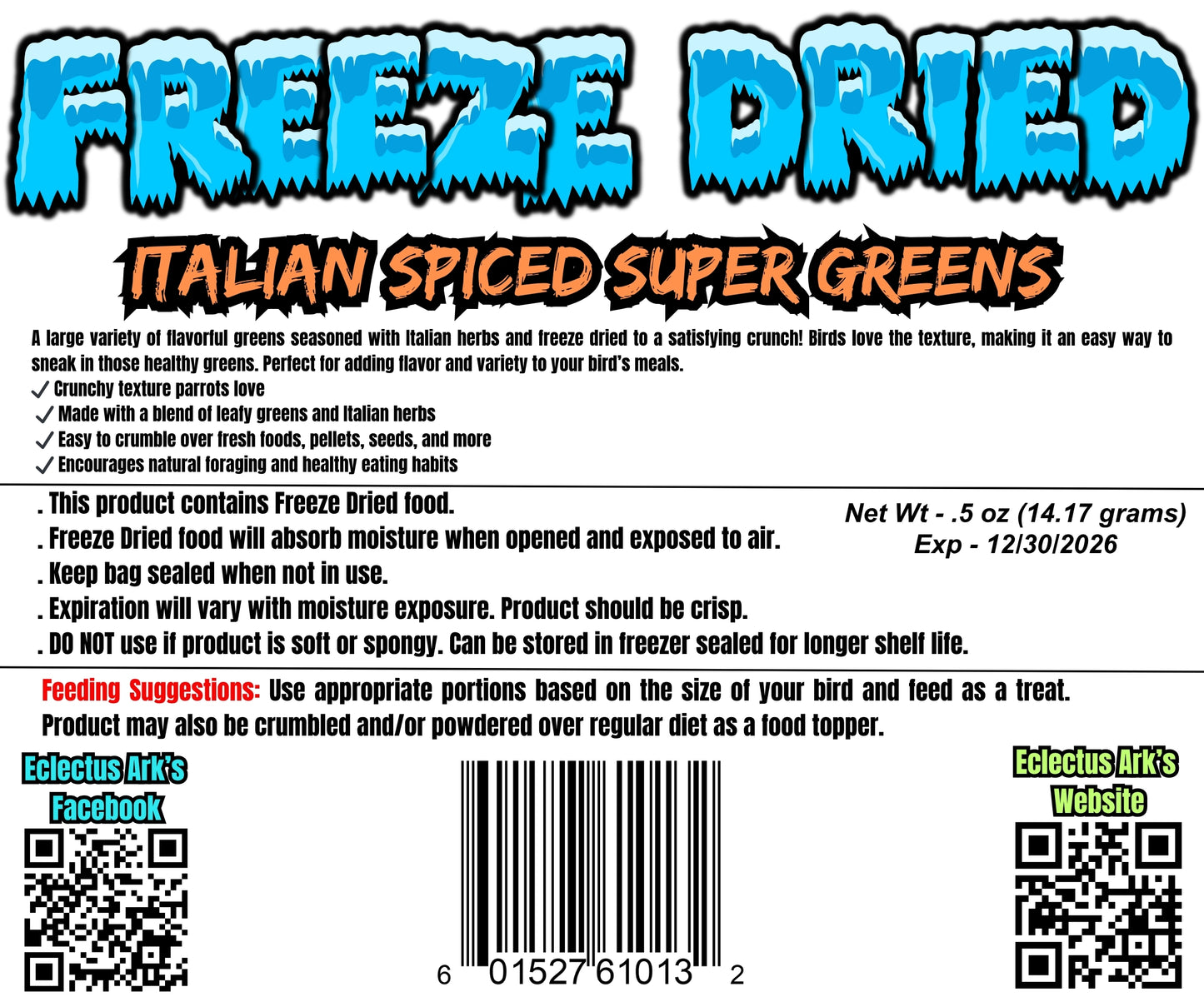Freeze Dried Super Greens - Italian Spiced