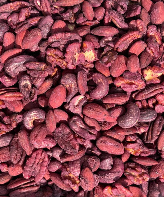 Close up of Elderberry Infused Mixed Nuts