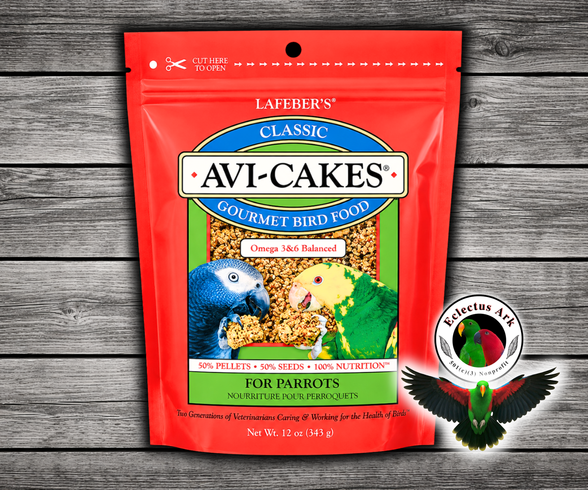 Lafeber Avi-Cakes Work ‘n Chew Large Parrot Food with seed and pellet squares made for parrots to hold, pull, twist, crunch, and forage.