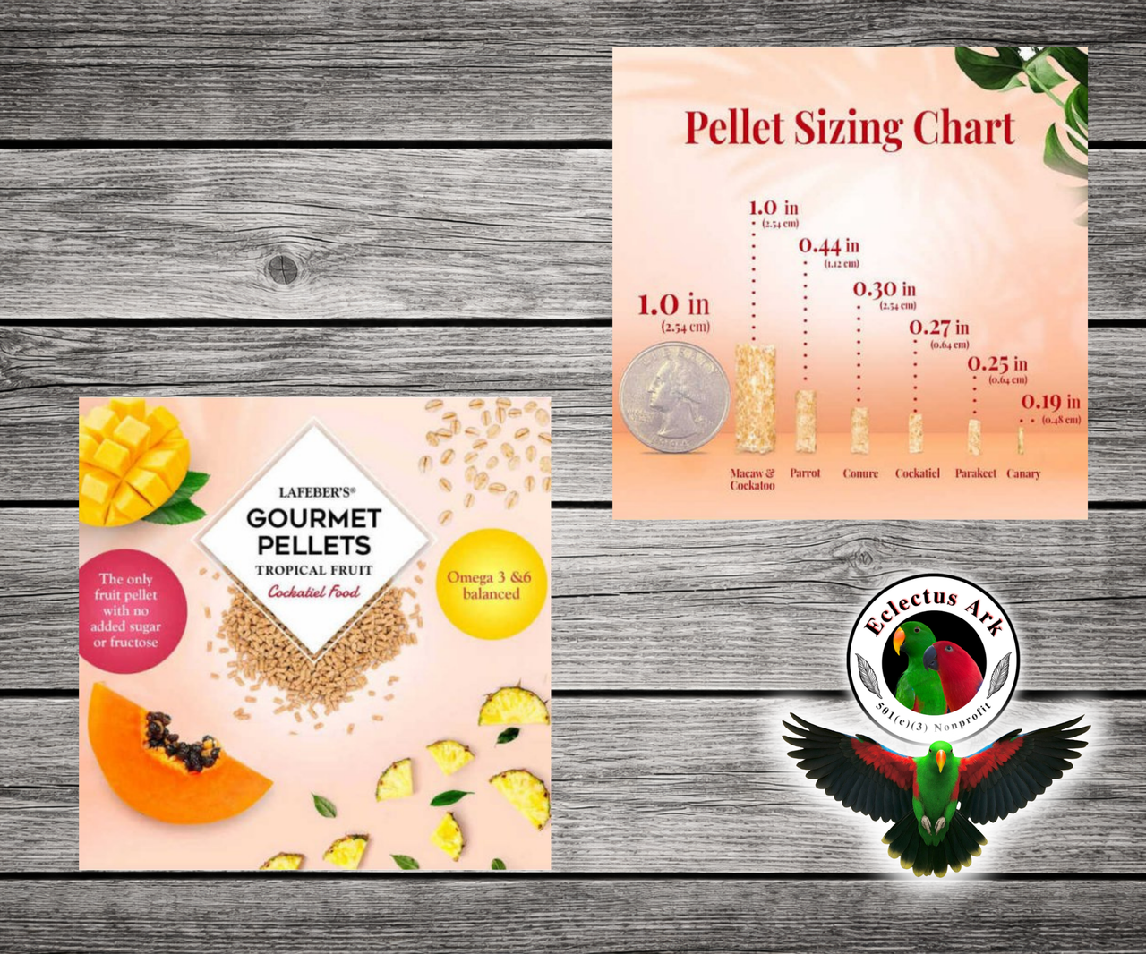 Lafeber Tropical Fruit Pellets for cockatiels made with natural fruit taste, dried pineapple, papaya, mango, essential vitamins, chelated minerals, and omega 3 and 6 fatty acids for cockatiels, lovebirds, quakers, rosellas, and similar parrots.