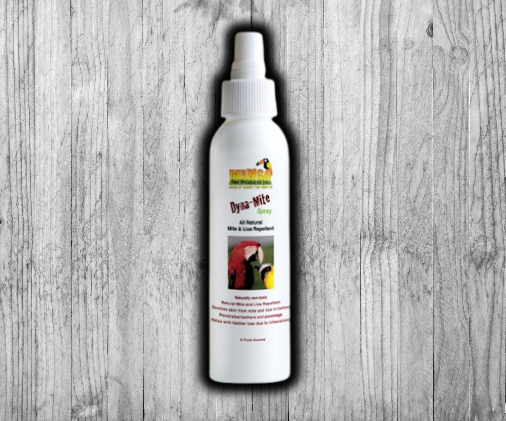 Mango Dyna-Mite Lice & Mite Repellent Spray 8 oz bottle for bird aviaries