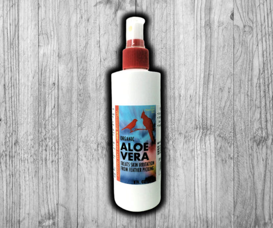 Organic Aloe Vera is a non-toxic antibiotic, antiseptic, analgesic and styptic product which provides soothing and hydrating properties to a bird's skin.