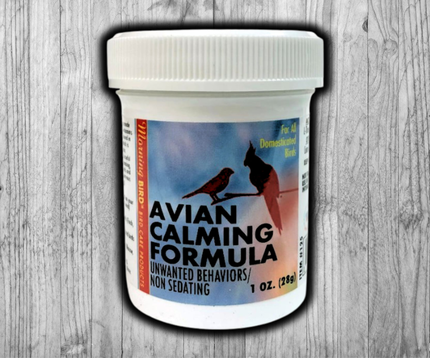Morning Bird Mood Food Avian Calming Formula – powder supplement with L-Theanine and B-Vitamins to reduce stress and feather picking in birds