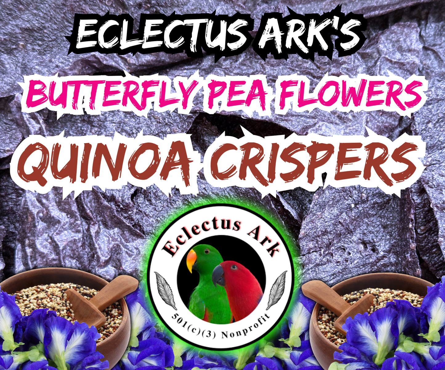 Dehydrated Quinoa Crispers - Butterfly Pea Flower