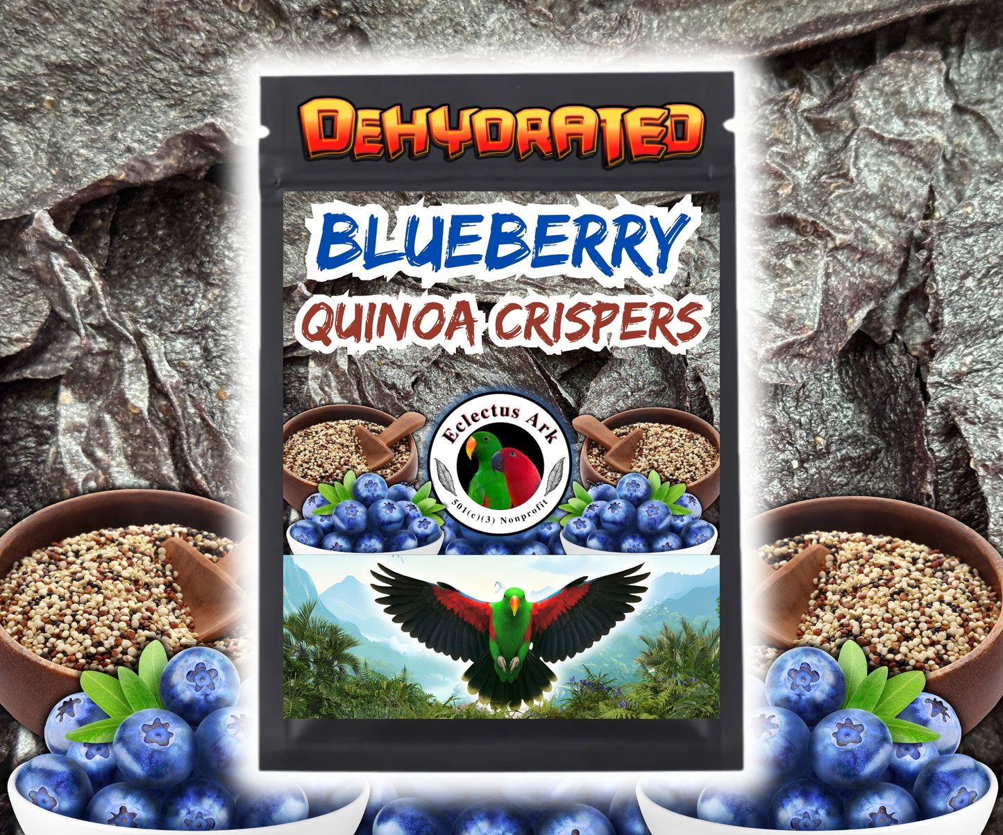Dehydrated Quinoa Crispers - Blueberry